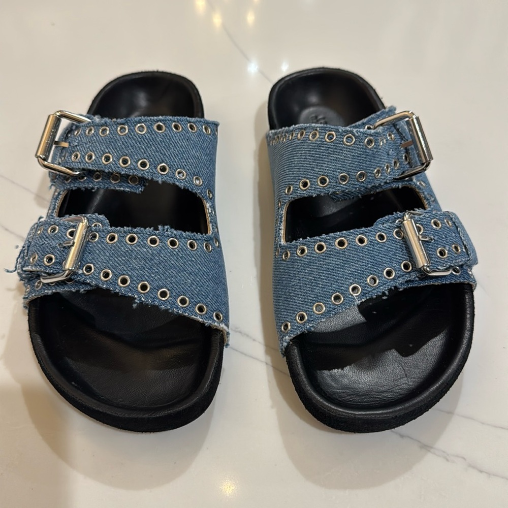 Isabel Marant Blue Lennyo Buckle Sandals 37